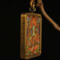 Handcrafted Green-Hued Deity Thangka Pendant Necklace – Traditional Tibetan Buddhist Art Piece, Ideal for Collection & Decoration - Image 6