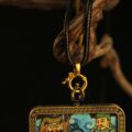 Handcrafted Guardian Warrior Thangka Pendant Necklace – Traditional Buddhist Figurative Art with Attendant Figures, Ideal for Collection & Decoration - Image 2