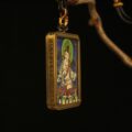 Handcrafted Square Mantra Mandala Thangka Pendant Necklace – Traditional Tibetan Buddhist Sacred Symbol Art, Ideal for Collection & Decoration - Image 6