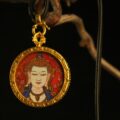 The "Compassionate Heart": Chenrezig Round Necklace | Love & Kindness (Red Background) - Image 2