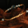 The "Ocean's Whisper": Blue Kyanite & Turquoise Dainty Bracelet | Throat Chakra Healing (Hand-Woven Gold Cord) - Image 3