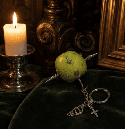 Complete Green Apple Keychain / Bag Charm|Sour innocence, caged in metal. A forbidden harvest from the future.