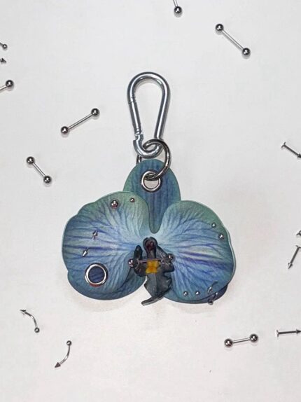 Phalaenopsis Orchid Keychain / Bag Charm|Unleash Your Inner Rebel with Our Artisanal Cyber-Orchid Charm.