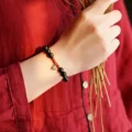 Black Obsidian Lotus Bracelet - Protection & New Beginnings - Image 4