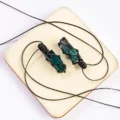 Handcrafted Natural Fluorite Crystal Point Wrapped Pendant - Image 3