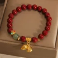 Cinnabar & Jade Lotus Bracelet - Spiritual Protection Gift - Image 4
