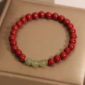 Cinnabar & Jade Minimalist Bracelet - Spiritual Protection Gift - Image 3