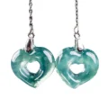 Jadeite Heart Earrings - S925 Silver Drop Love Amulet - Image 5