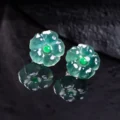 Natural Jadeite Plum Blossom Earrings - Healing & Luck - Image 4