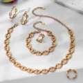 Tanfog 18K Gold Plated Stainless Steel Jewelry Set | Tarnish-Free CZ Link Collection - Image 3