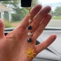 Tanfog Celestial Sun & Moon Crystal Car Hanging Charm | Vintage Astral Travel Amulet - Image 4