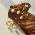 Tanfog Genuine Freshwater Pearl Hoop Earrings | Tarnish-Free Titanium Steel Jewelry - Image 3