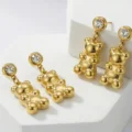 Tanfog Gummy Bear Drop Earrings | Tarnish-Free Stainless Steel Office Jewelry - Image 2