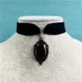 Tanfog Vintage Velvet Choker | Gothic Red Medallion Pendant Necklace - Image 2