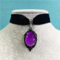 Tanfog Vintage Velvet Choker | Gothic Red Medallion Pendant Necklace - Image 4
